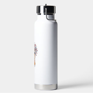 Patriotic Corgi Fireworks Dog Vector Design_1 Water Bottle