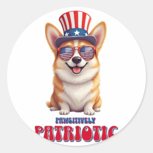 Patriotic Corgi - Pawsitively Patriotic Classic Round Sticker