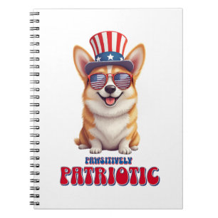 Patriotic Corgi - Pawsitively Patriotic  Notebook
