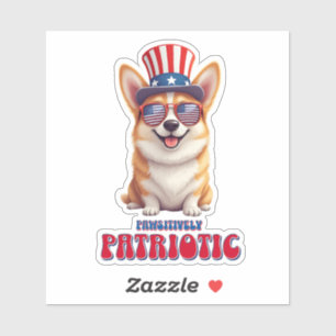 Patriotic Corgi - Pawsitively Patriotic Sticker