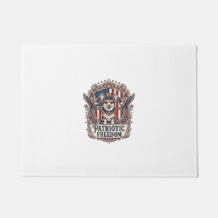 Patriotic Corgi Vector Graphic Tee_1 Doormat