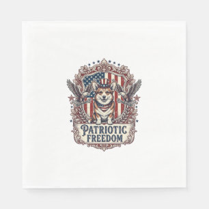 Patriotic Corgi Vector Graphic Tee_1 Napkins