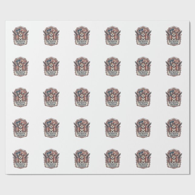 Patriotic Corgi Vector Graphic Tee_1 Wrapping Paper (Flat)