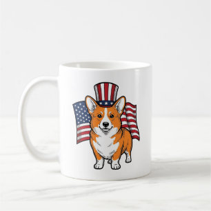 Patriotic Corgi Vintage Engraving Shirt Design_1 Coffee Mug