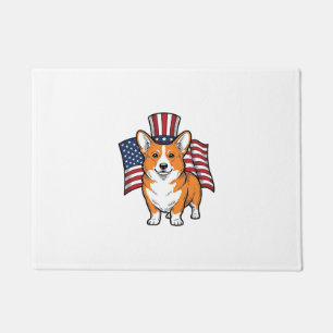 Patriotic Corgi Vintage Engraving Shirt Design_1 Doormat