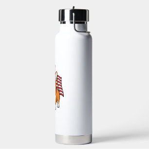 Patriotic Corgi Vintage Engraving Shirt Design_1 Water Bottle