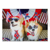Patriotic Corgis blank card (Front Horizontal)