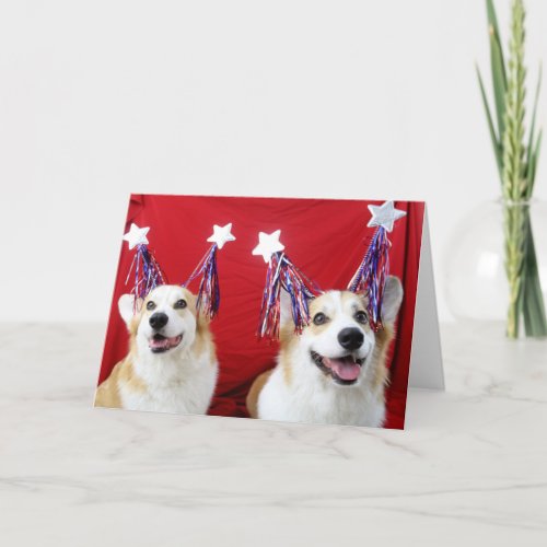 Patriotic Corgis Greeting Card  Envelopes