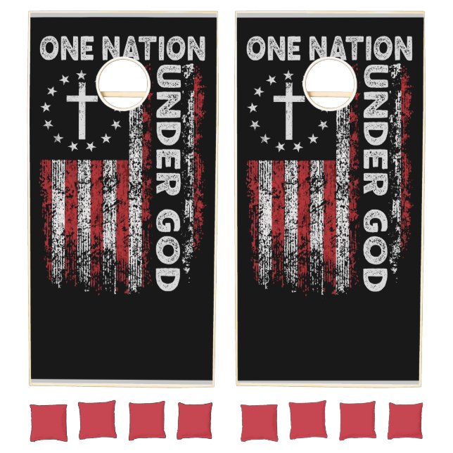Patriotic Cornhole Set: One Nation Under God Cornhole Set (Set)