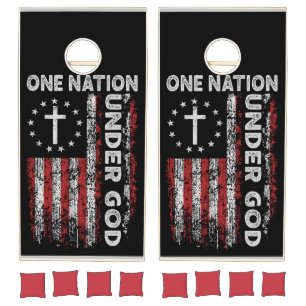 Patriotic Cornhole Set: One Nation Under God Set