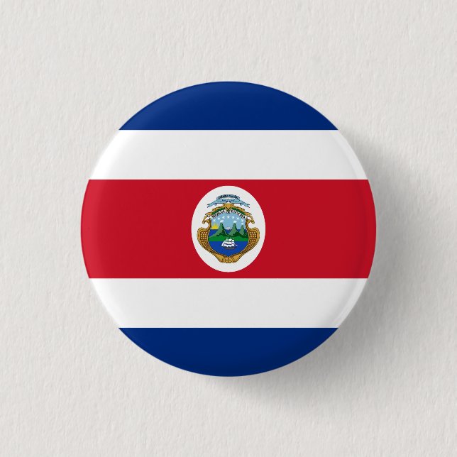 Patriotic Costa Rica Flag Button (Front)