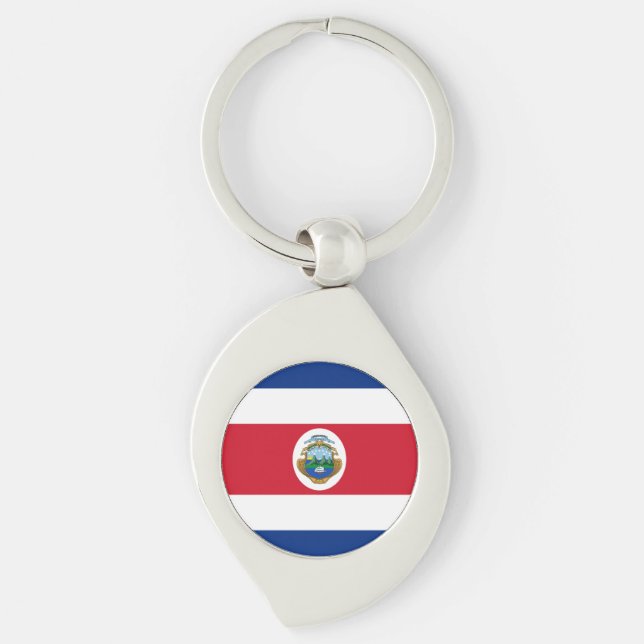 Patriotic Costa Rica Flag Keychain (Front)