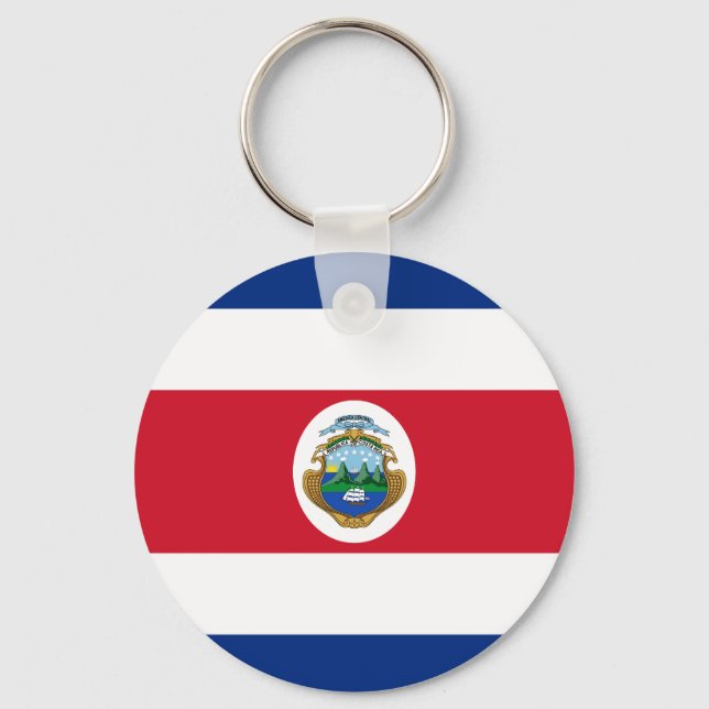 Patriotic Costa Rica Flag Keychain (Front)