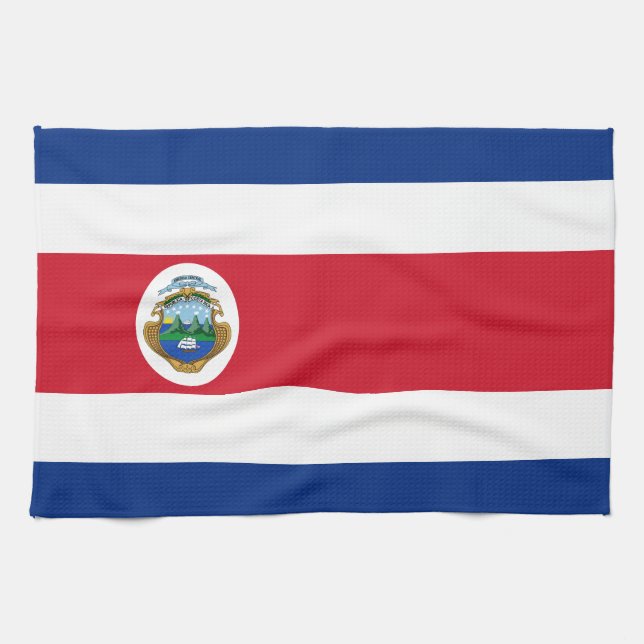 Patriotic Costa Rica Flag Kitchen Towel (Horizontal)