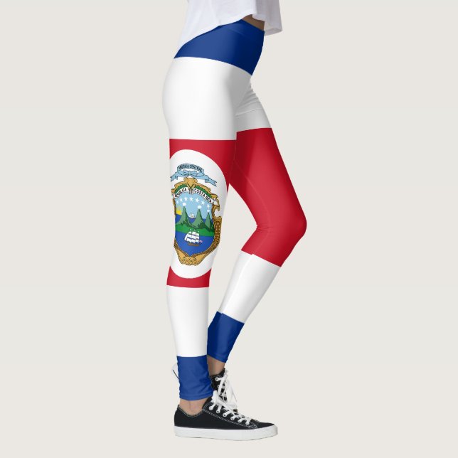 Patriotic Costa Rica Flag Leggings (Right)
