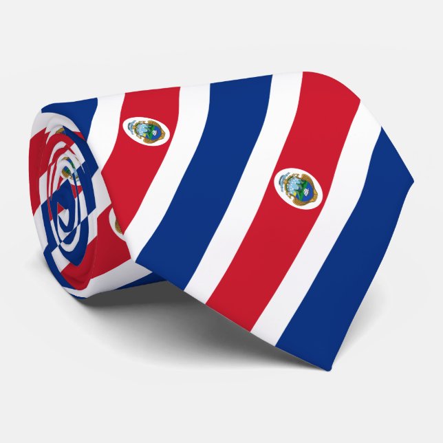 Patriotic Costa Rica Flag Neck Tie (Rolled)