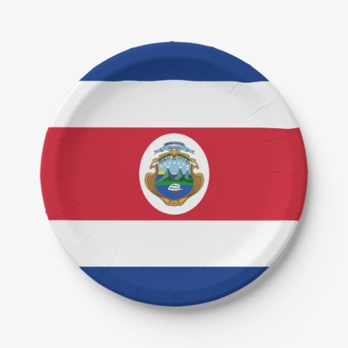 Patriotic Costa Rica Flag Paper Plates