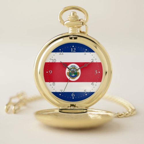 Patriotic Costa Rica Flag Pocket Watch