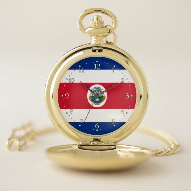 Patriotic Costa Rica Flag Pocket Watch (Inside)