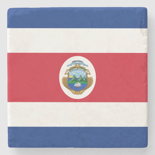 Patriotic Costa Rica Flag Stone Coaster (Front)