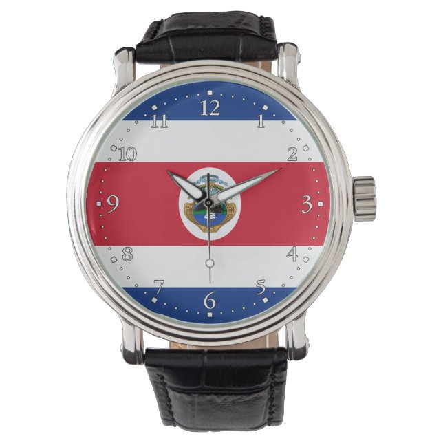 Patriotic Costa Rica Flag Watch (Front)