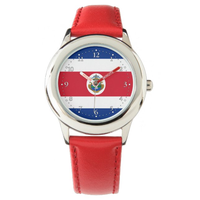 Patriotic Costa Rica Flag Watch (Front)