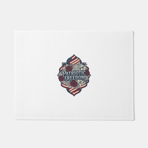 Patriotic Cottage Garden Vector Graphic Tee_1 Doormat