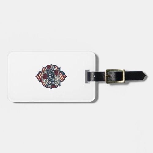 Patriotic Cottage Garden Vector Graphic Tee_1 Luggage Tag