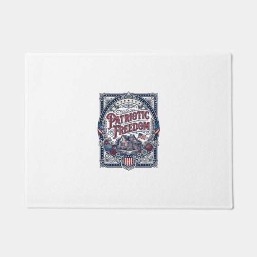 Patriotic Cottage Garden Vector Graphic Tee Doormat
