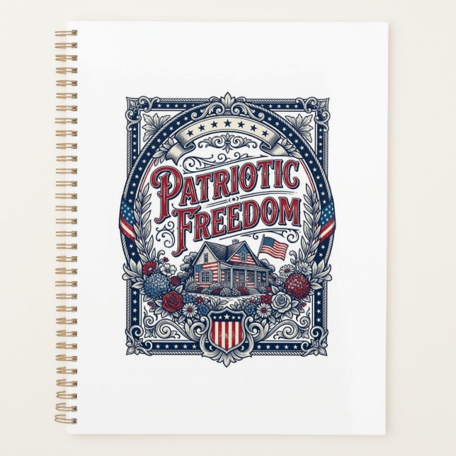 Patriotic Cottage Garden Vector Graphic Tee Planner (Front)