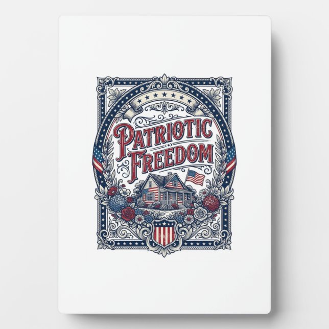 Patriotic Cottage Garden Vector Graphic Tee Plaque (Front)
