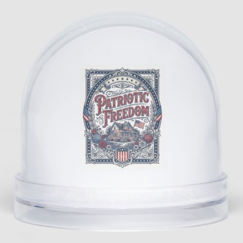 Patriotic Cottage Garden Vector Graphic Tee Snow Globe