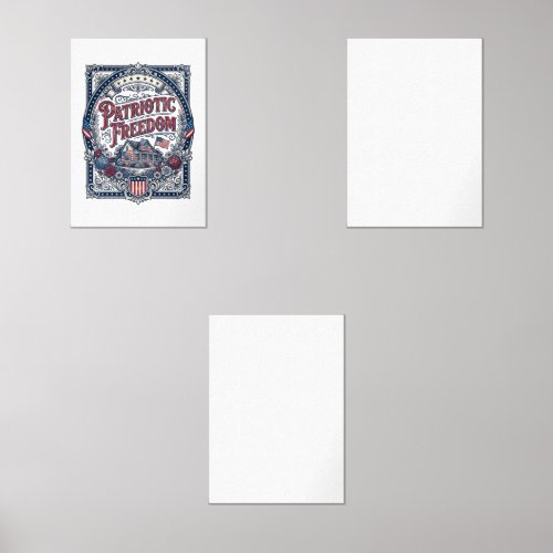 Patriotic Cottage Garden Vector Graphic Tee Wall Art Sets