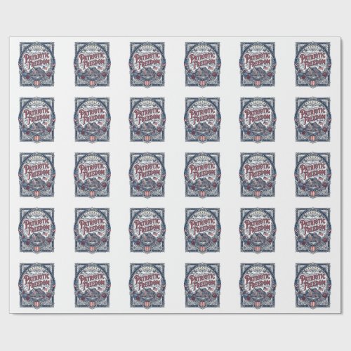 Patriotic Cottage Garden Vector Graphic Tee Wrapping Paper