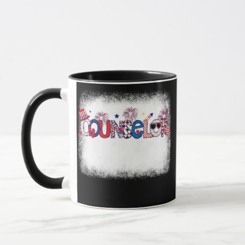 Patriotic Counselor 4th of July USA American Flag Mug