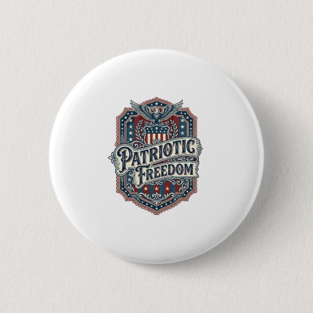 Patriotic Country Gospel Vector Graphic Tee Button (Front)