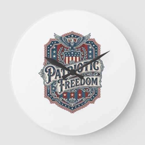 Patriotic Country Gospel Vector Graphic Tee Large Clock