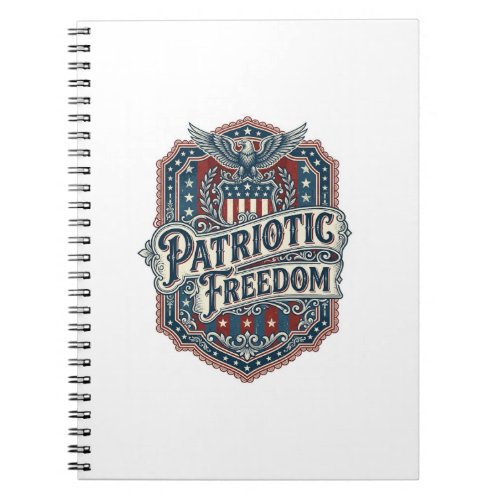 Patriotic Country Gospel Vector Graphic Tee Notebook
