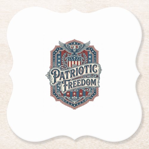 Patriotic Country Gospel Vector Graphic Tee Paper Coaster