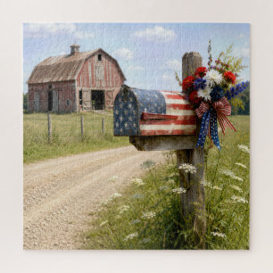 Patriotic Country Mailbox Jigsaw Puzzle
