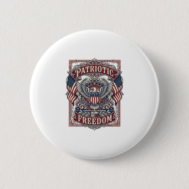 Patriotic County Parade Vector Graphic Tee_1 Button (Front)
