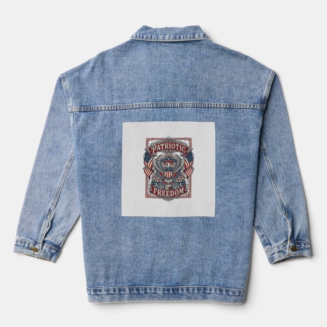 Patriotic County Parade Vector Graphic Tee_1 Denim Jacket (Back)