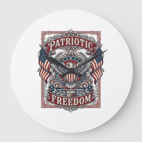 Patriotic County Parade Vector Graphic Tee_1 Large Clock