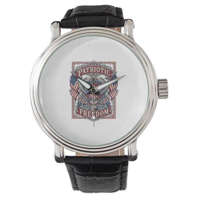 Patriotic County Parade Vector Graphic Tee_1 Watch (Front)