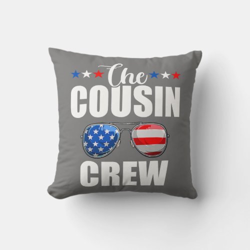 Patriotic Cousin Crew 4th Of July All cousin Crew Throw Pillow