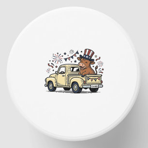 Patriotic Cow 4th of July Truck Vector Design_1 Mini Candle Favors