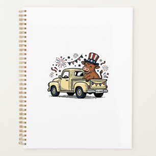 Patriotic Cow 4th of July Truck Vector Design_1 Planner