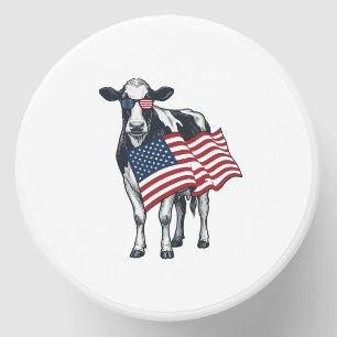 Patriotic Cow American Flag Vintage Engraving Desi Mini Candle Favors