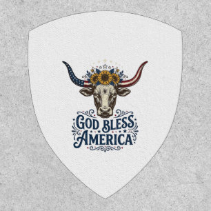 Patriotic Cow God Bless America Vintage Shirt Desi Patch