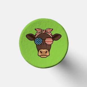 Patriotic Cow Head Sunglasses Vintage Design_1 Golf Tees